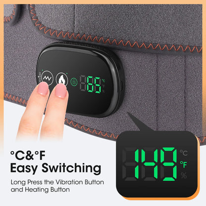 Infrared, massager and heating belting display showing 149 F temperature.